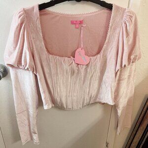 Sugar Thrills corseted balletcore long sleeve top